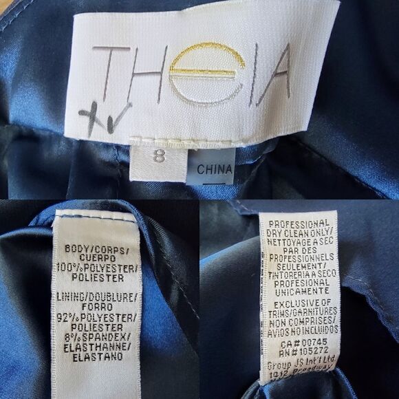 Theia Allison Backless Halter High Neck Bridesmaid Dress in Denim Slate Blue - Picture 11 of 13